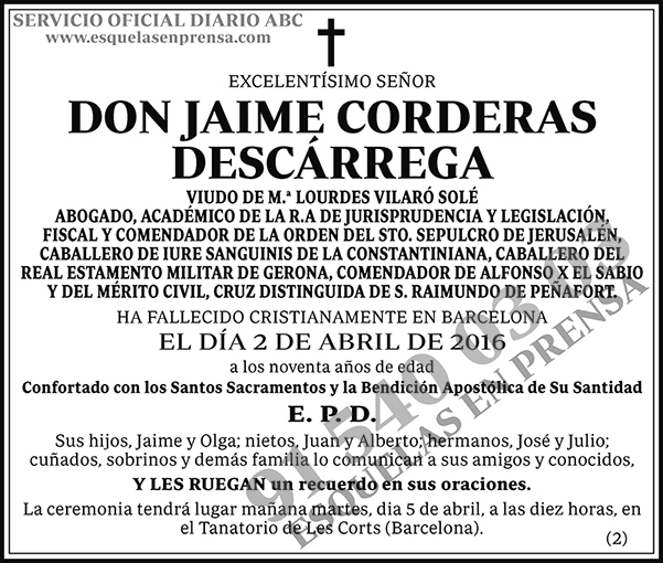 Jaime Corderas Decárrega